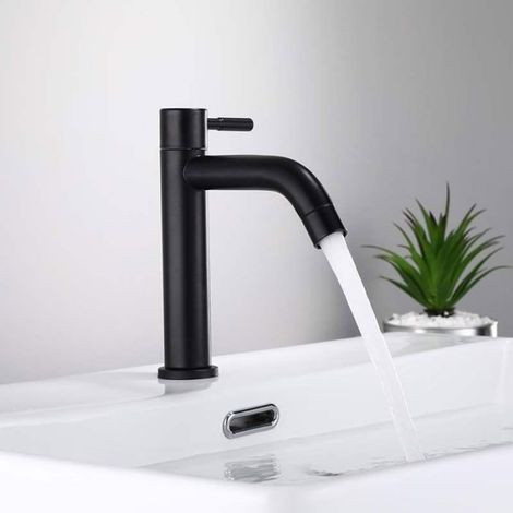 Grand robinet de lavabo (noir) (1/4)