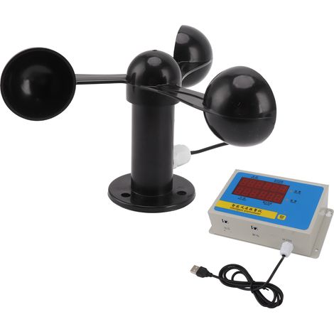 Anémomètre de grue à tour avec alarme de vitesse du vent, USB, 3 pales, aluminium précis, mémoire de coupure de courant, 220V