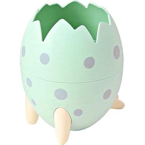 Support-Crayon - Forme-Oeuf-Dinosaure - Vert - PP - Bureau-École-Studio - 1 Pièce