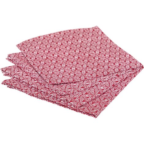 4 Serviettes de table Graphique rouge