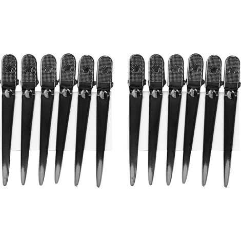 12 boîtes de pinces à cheveux professionnelles noires, lot de 12, idéales pour coiffure salon, sectionner les mèches (1/5)