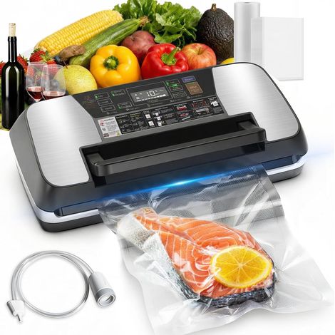 Machine Sous Vide Alimentaire 95 kPa, Appareil de Mise Sous Vide 12-en-1 avec Double Soudure, Système Easy-Lock, Coupe-Film Intégré et Bac Amovible pour une Conservation Longue Durée (1/5)