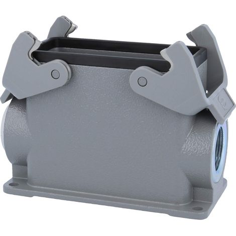 HARTING Han 16B Embase à monter en saillie haut, 1xM25 sortie de câble latérale, avec 2 étriers transversaux Presse-étoupe M25 Plage de serrage 9,0 mm - 17,0 mm - 1 Stück (1/3)