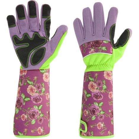 Gants de jardinage longs 39x12 cm avec protection avant-bras, anti-épines pour taille de rosiers et travaux extérieurs (1/4)