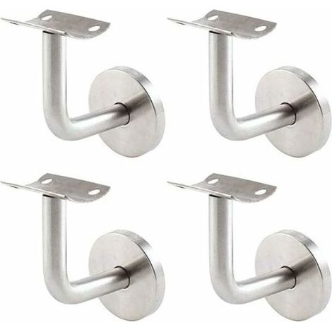 Supports de main courante – Lot de 4 – Acier inoxydable, fixation murale – Résistants à la corrosion (1/4)