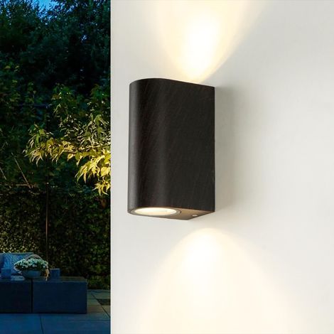 Wandlampe AALBORG Braun Antik Up Down halbrund Spot (1/5)