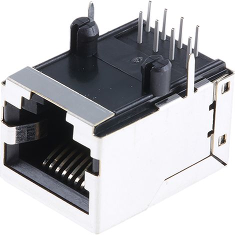 Connecteur RJ45 cat 4 RS PRO Femelle Montage sur CI Angle Droit ( Prix pour 1 )
