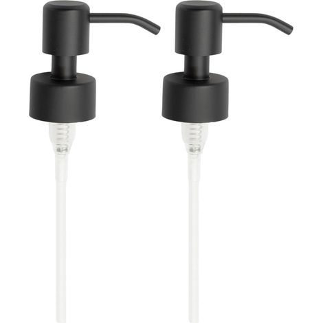 Ersatzpumpe – Edelstahl – 28-mm-Gewinde – Gebürstete schwarze Oberfläche – Für Flüssigseifenspender – Bad und Küche – Schwarz – 22 cm Schlauch (1/5)