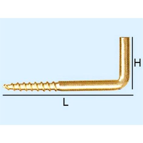 Rampini a vite ottone - 19x60 - Filo 3,65 - L 45 mm - H 16,5 mm. Conf. 200 Pz