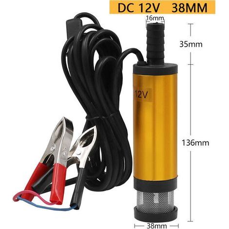 Petite pompe d'absorption d'huile de plongée pompe diesel 12V pompe de plongée 38mm pompe d'alimentation hydroélectrique pompe à combustible à courant continu pompe à plongée