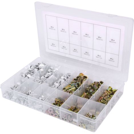 KS Tools Sortiment Gewindenieten, Stahl und Aluminium, M3x9mm-M10x21mm, 300-teilig (1/5)