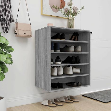 Meuble à chaussures Sonoma gris 60x35x70 cm Bois d'ingénierie vidaXL (1/6)