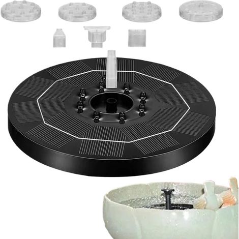 Fontaine Solaire Pour Bain D'oiseaux,Pompe à Eau de Fontaine pour Oiseaux avec Lumières 6 Buses Automatique Fournitures de Bain d'Oiseaux Extérieur pour Décoration de Pelouse Patio Bassin Hôtel Cour (1/5)