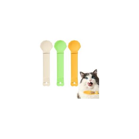 Mangeoires à Bande pour Chat, 3 Pièces Cuillère à Presser pour Bande de Chat Distributeur de Nourriture pour Animaux de Compagnie, Distributeur de Nourriture Humide (1/5)