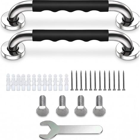 2 Pcs Barre d'Appui WC, 30 cm Barre de Douche Antidérapante (1/5)
