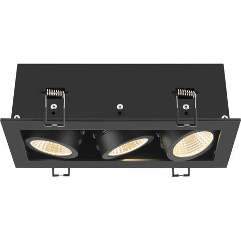 Spot encastré KADUX triple 3000 K 38° IP 20 carré noir - SLV - 1007567