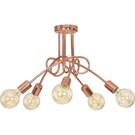 Suspension moderne Edison loft cuivre 5x60W (1/5)