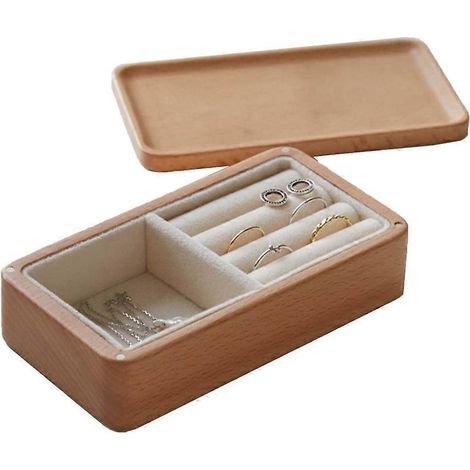 Schmuckkästchen aus Holz mit Ablage, ideal für Frauen und Teenager-Mädchen.