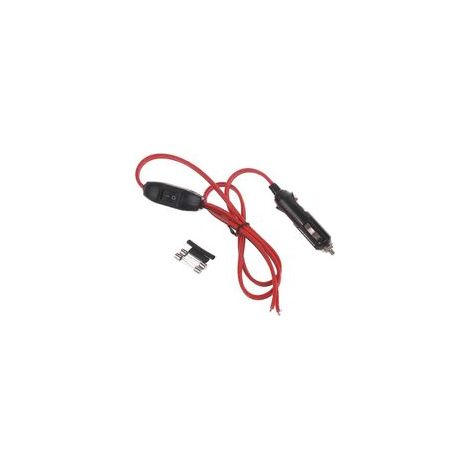 Adaptateur allume-cigare mâle avec interrupteur marche/arrêt, cordon 2,5 mm, accessoire automobile - 1 m