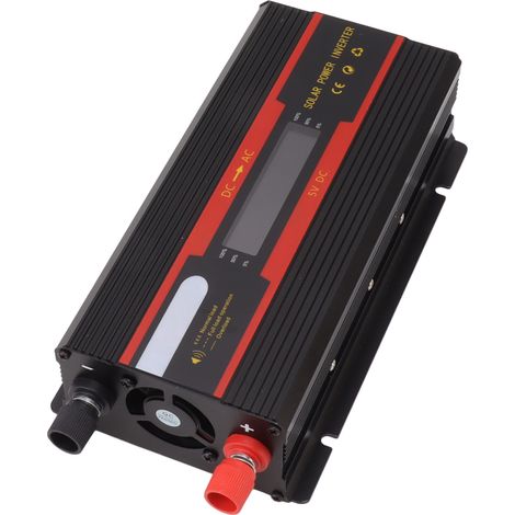Onduleur solaire 1000 W, universel, double tension (12 V, 24 V–220 V), avec écran LCD (1/5)