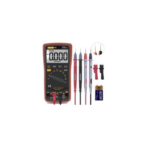 Multimètre numérique à plage automatique TRMS 6000 comptes avec jeu de sondes de fils de Test multimètre 1000V 20A - Crezuo