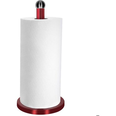 Porte essuie-tout - CHEFFINGER - Métal rouge métallisé - Base lourde - Design élégant - Pratique (1/5)