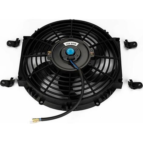 Ventilateur De Refroidissement Radiateur - 10 Pouces - 12 V - 80 W - Universel Pour Voiture Camion SUV - Noir - 1 Unite