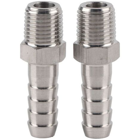 BUNTHAUS 2 pièces raccord rapide à filetage mâle BSPT en acier inoxydable 1/4 pouce (BSPT1/4-10 mm) (1/5)