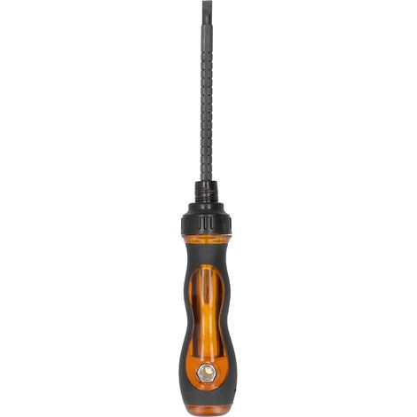 Tournevis métrique cliquet – fente/croix – double extrémité rétractable – magnétique – jeu embouts ménage