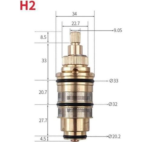 Cartouche de douche thermostatique universelle en laiton, vanne de contrôle de température pour barre de douche, mitigeur de (1/5)
