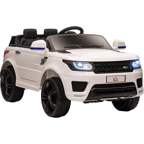 MACCHINA ELETTRICA PER BAMBINI 3-6 ANNI CON TELECOMANDO. LUCI LED E CLACSON. IN PP E METALLO. 110X68X52 CM. BIANCO (1/5)