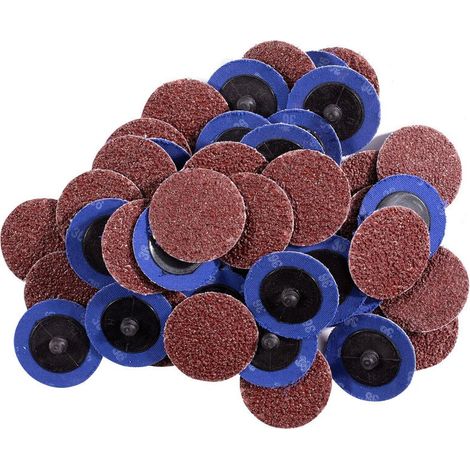 50Pcs 2in Ponçage Disques De Meulage 36 Grains D'oxyde D'aluminium Meuleuse Rouleau De Verrouillage Disque Antirouille Enlevement De La Peinture Broyeur Accessoires, modele: 50Pcs (1/4)