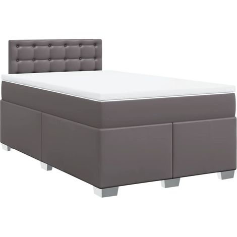 Maison Exclusive - Sommier à lattes de lit avec matelas gris 120x190 cm similicuir (1/5)