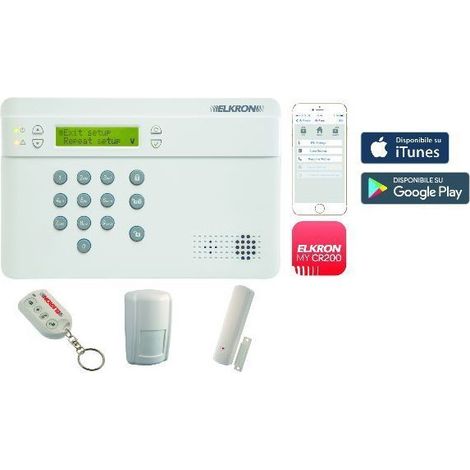 Kit alarme sans fil complet - ELKRON - KCR200GSM (1/2)