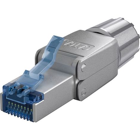 CAT 6A Connecteur RJ45 Blindé STP, Installation sans Outil, pour un diamètre de câble de 5,0-8,5 mm, bouchon à vis, montage IDC sans outils. (1/5)