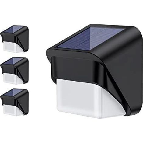Lampe solaire de terrasse avec batterie Ni-MH 600 mAh, avec panneau 2 V, éclairage d'extérieur étanche IP65 pour escaliers, clôtures, allées, jardins et balustrades (4 pièces) (1/5)