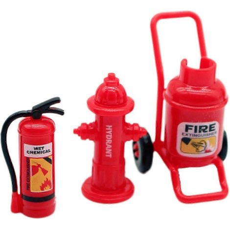 Ensemble de 3 mini extincteurs avec 3 modèles 1:6/1:12, décoration à suspendre pour maison de poupée, réaliste pour enfants
