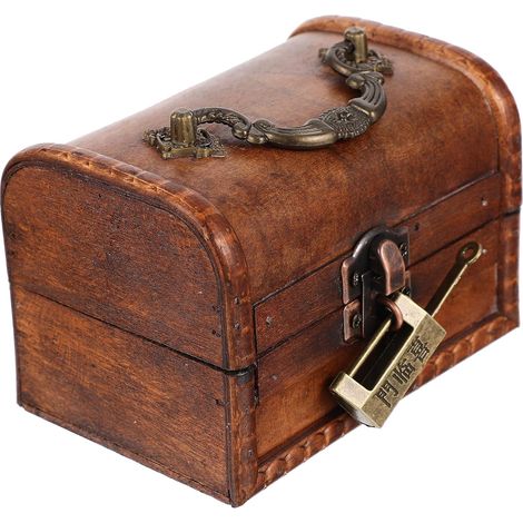 Large Capacity Vintage Wooden Jewelry Box, Portable Organizer for Watches and Letters, for Boys' and Girls' Bedrooms and Birthday Parties (1/5)