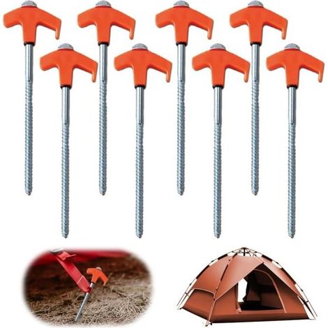 piquets de tente à visser - Ancrages au sol - Piquets de tente à visser et à percer - Piquets de tente robustes - Piquets de camping (1/5)