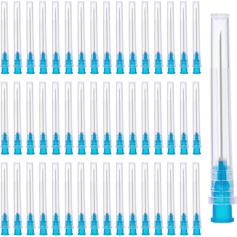 Lot de 150 tubes de recharge en acier inoxydable 23 G 0,6-38 mm emballés individuellement pour laboratoire scientifique, maison, loisirs, bricolage (bleu) (1/5)