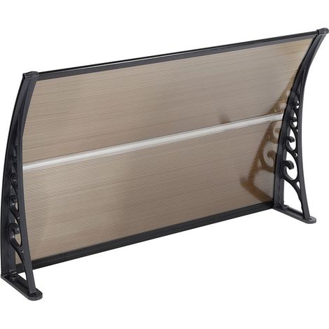Auvent de Porte Marron Store Marquise Solaire abri banne entrée Ombre Protection 80120 cm (1/5)