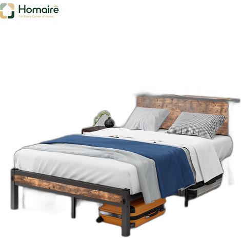 Braunes Bett im Holz- und Metalldekor 208 x 120 x 90 cm HOMAIRE (1/5)