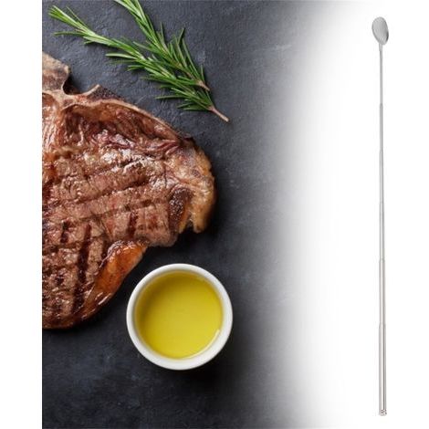 Ausziehbarer Edelstahl-Teleskop-Rührlöffel, 62 cm lang, für Grillgeschirr (1/5)