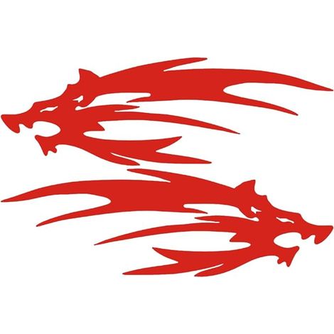 Lntyq Wolf Flamme Reflektierender Motorradaufkleber, Personalisierter Wasserdichter Autoaufkleber Kreative Außendekoration Grafikaufkleber Abziehbild Wandtattoo Dekoration, Rot (1/4)