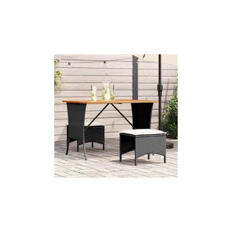 Table de jardin avec dessus en bois d'acacia noir 105x75x72 (1/5)