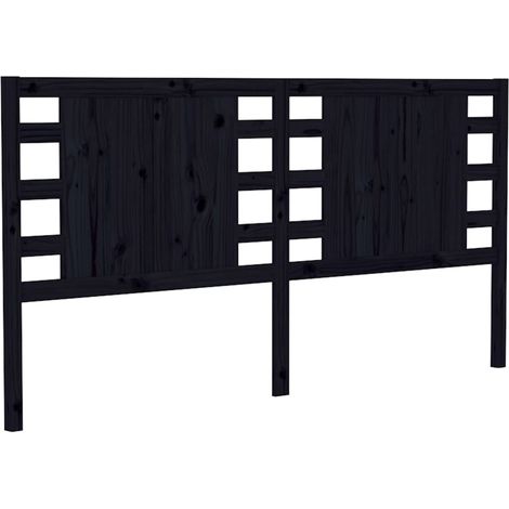 Tête de lit accessoire couchage chambre à coucher meuble 206 x 4 x 100 cm bois de pin noir TDL0202149