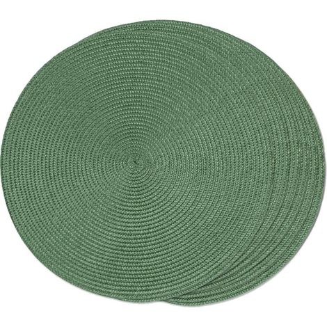 Bardusch-Lot de 1 Sets de Table Ronds tressés pour Tables de Salle à Manger, lavables, antidérapants, 38 cm, Couleur Olive (1/5)