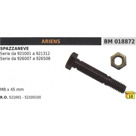 Pasador de seguridad M8x45mm quitanieves ARIENS series 921001 a 921312