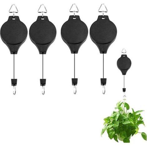 QORVA
-Crochets pour Plantes, cintres pour Plantes suspendues rétractables, Panier pour Plantes suspendues, poulie pour Plantes suspendues, paniers, Pots, mangeoire pour Oiseaux (4PCS)..
