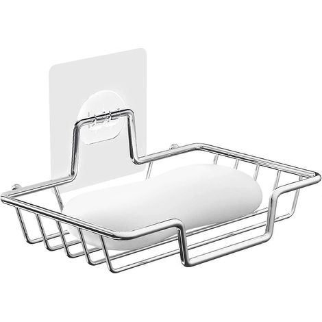 Porte-savon mural autocollant en acier inoxydable (1/5)